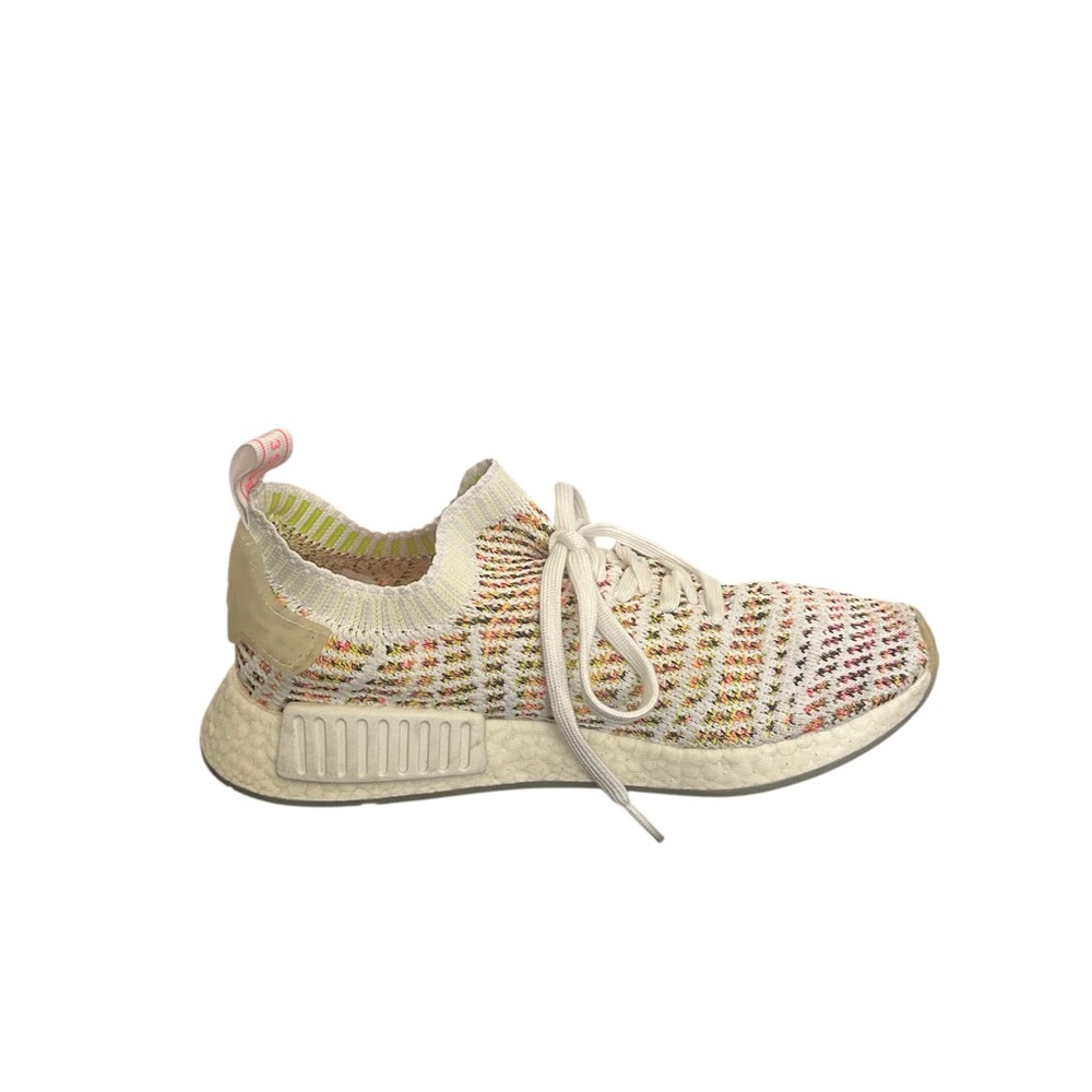 Adidas Women’s NMD R1 Primeknit B43838 White Multicolor Sneakers Size 8 - Picture 6 of 13